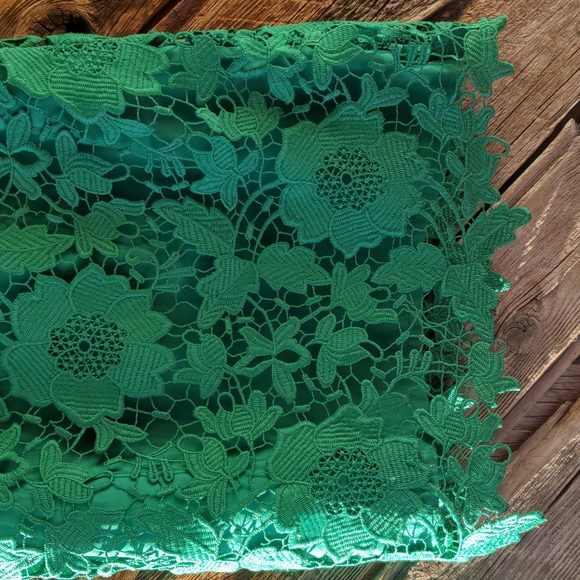 H&M Dress Girls Embroidered Lace Sleeveless Kelly green 7-8 - Picture 9 of 11